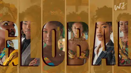 Collage of diverse Black women wearing traditional and contemporary attire, representing global unity and cultural diversity within the Black community. The word "GLOBAL" is prominently overlaid.